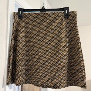 Free People Plaid Tan and Black Women's Skirt